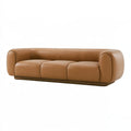 Canapé 3 places 220 x 95 x 75 cm aspect cuir camel style contemporain
