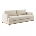 Canapé 2 places 190 x 90 x 85 cm en tissu beige style contemporain pieds en bois