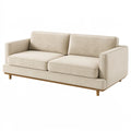 Canapé 2 places 180 cm en tissu beige avec pieds en bois style moderne