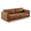 Canapé 3 places 210 x 90 x 85 cm aspect cuir marron pour salon style moderne