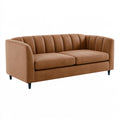 Canapé 2 places 180 cm en simili cuir cognac style contemporain