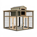 Enclos extérieur pour chats 300 x 200 x 230 cm en bois et métal vert style maisonnette