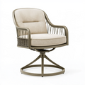 Fauteuil de jardin pivotant 76 x 78 x 89 cm en métal et textile beige style contemporain