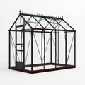 Serre de jardin 250x190x240 cm en aluminium noir et brun avec panneaux transparents style victorien
