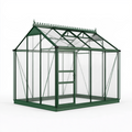 Serre de jardin 190 x 190 x 195 cm aluminium vert panneaux translucides style victorien