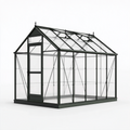 Serre de jardin 244 x 183 x 195 cm en aluminium noir et panneaux transparents - toit ouvrant pour culture extérieure