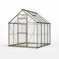 Serre de jardin 190 x 130 x 200 cm en aluminium beige avec panneaux translucides et lucarne de toit